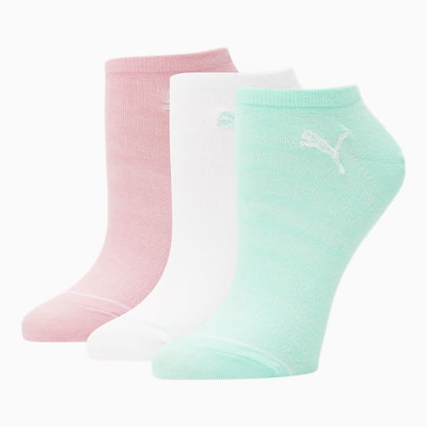 Women's No Show Socks [3 Pack], LT PASTEL PINK, extralarge